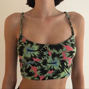Topshop floral cropped tank